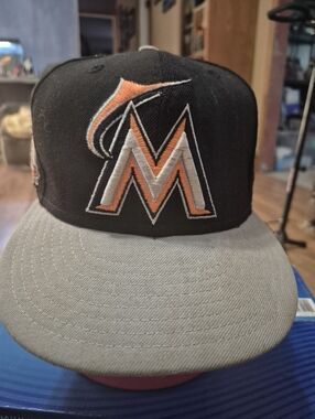 New Era Miami Marlins Black and Orange with Gray Brim
